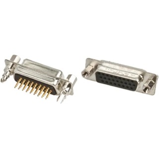 HARTING D-Sub Connector 26 Way Straight 2.29 mm Pitch Through Hole, Steel Housing, Gold Plated Contacts 09562517513