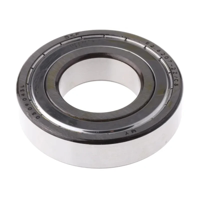 SKF Single Row Deep Groove Ball Bearing 35 mm ID, 72 mm OD, Shielded, Non-Metallic Cage, C3 Clearance E2.6207-2Z/C3