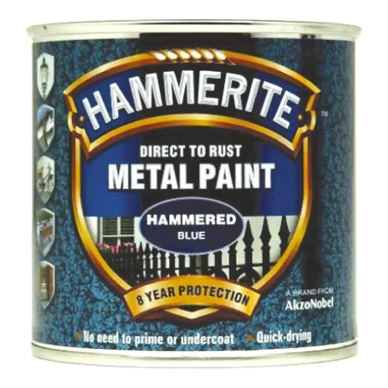 Hammerite Direct to Rust Paint Blue Hammered Finish 750 ml 5092938