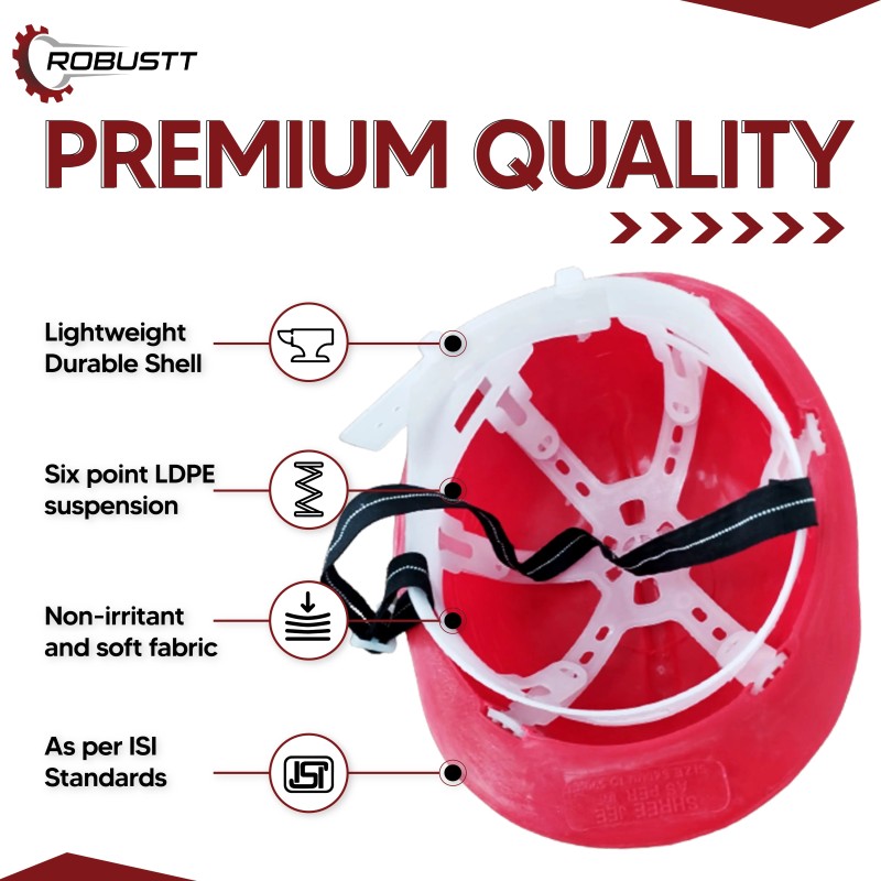 Buy Robustt X Shree Jee Nape Type Adjusment-Safety Red Helmet