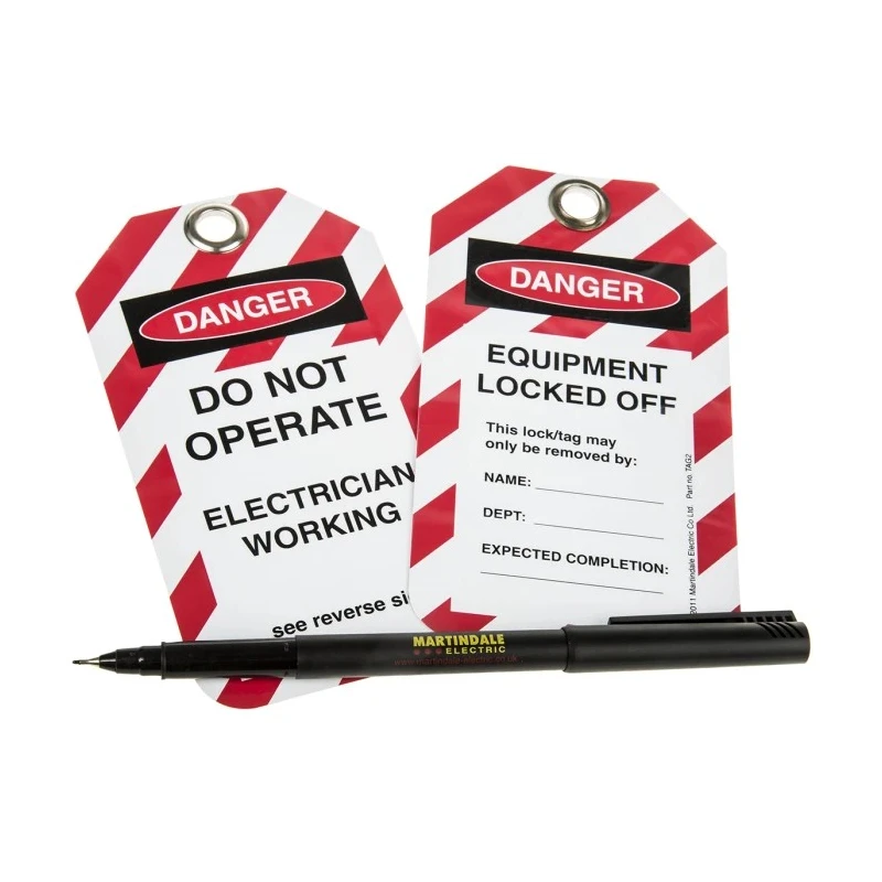 Martindale Lockout Tag 140mm x 80mm, Equipment Locked Off, Electrician Working, Do Not Operate, 10 Per Pack TAG2