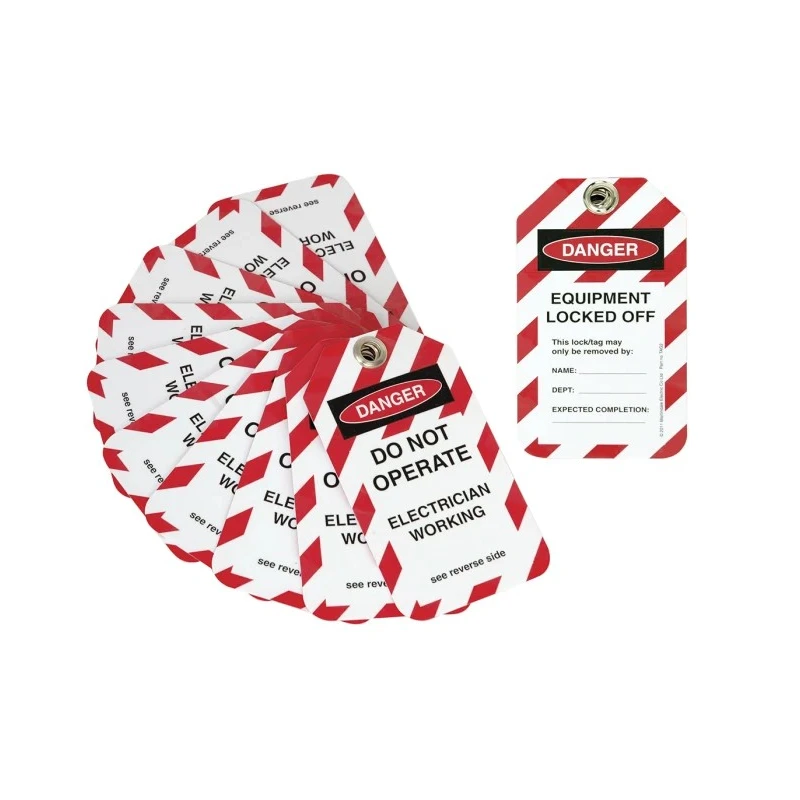 Martindale Lockout Tag 140mm x 80mm, Equipment Locked Off, Electrician Working, Do Not Operate, 10 Per Pack TAG2