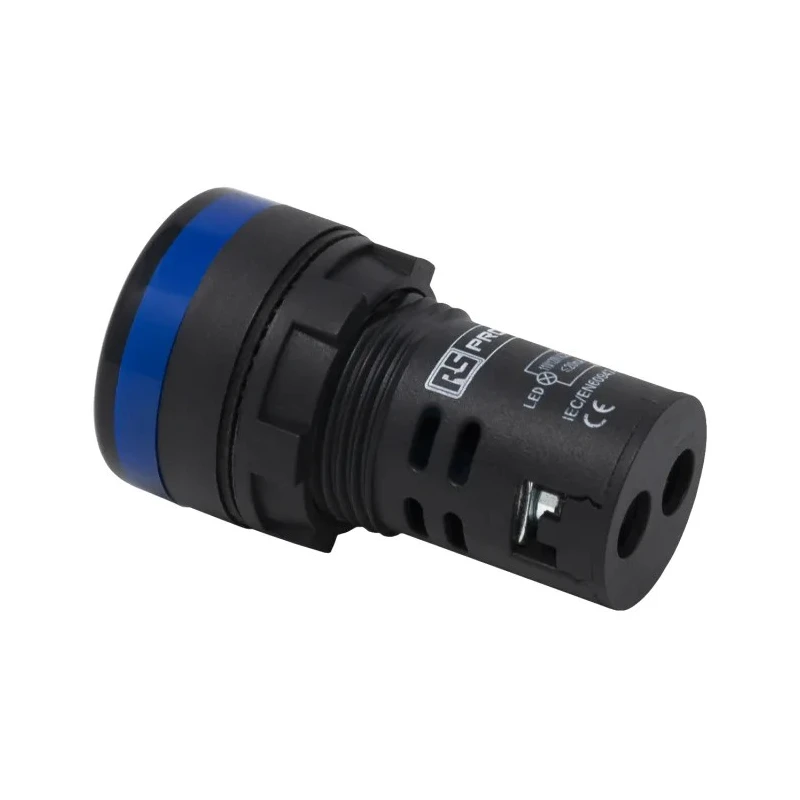 RS PRO Panel Mount Blue LED Pilot Light 22 mm Cutout, 24 V AC/DC, IP65 Rated, Round 763-7911