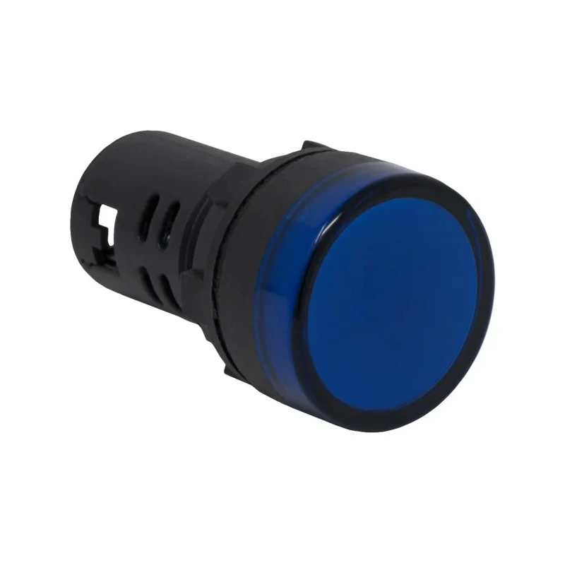 RS PRO Panel Mount Blue LED Pilot Light 22 mm Cutout, 24 V AC/DC, IP65 Rated, Round 763-7911