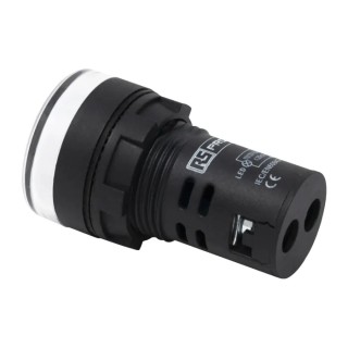 RS PRO Panel Mount White LED Pilot Light 22 mm Cutout, 230V AC, IP65 Rated, Round 763-7937