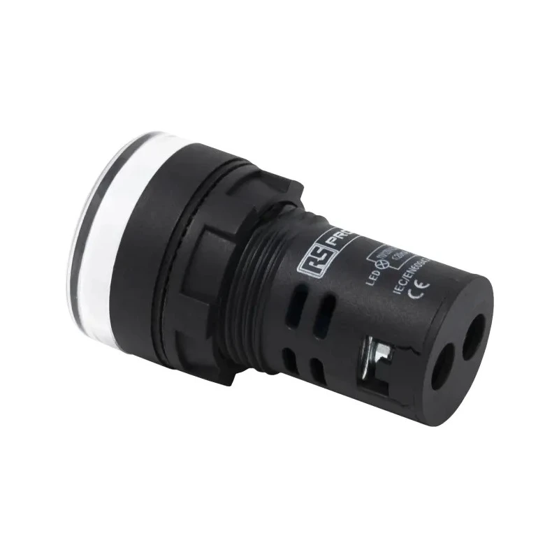 RS PRO Panel Mount White LED Pilot Light 22 mm Cutout, 230V AC, IP65 Rated, Round 763-7937