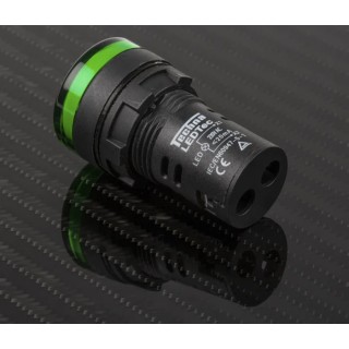 RS PRO Panel Mount Green LED Pilot Light 22 mm Cutout 230V AC IP65 Round 763-7949