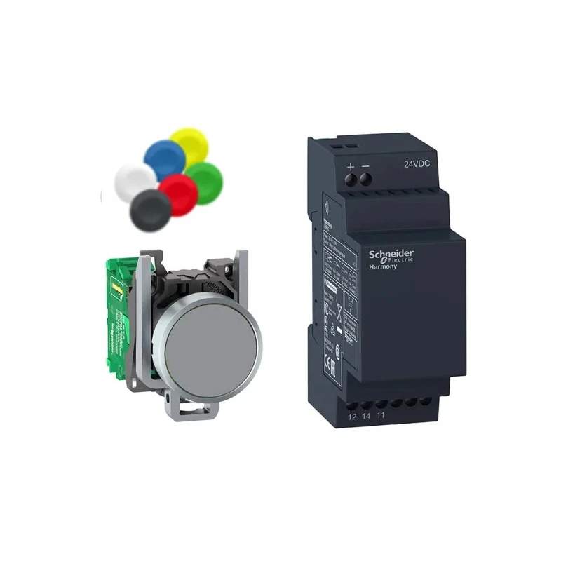 Schneider Electric Harmony XB5R Series Push Button Switch Panel Mount 22 mm Cutout 24 V dc 240 V ac XB4RFB01