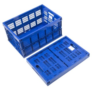 RS PRO 50L Blue Polypropylene Folding Crate 270 mm x 525 mm x 355 mm 767-4998
