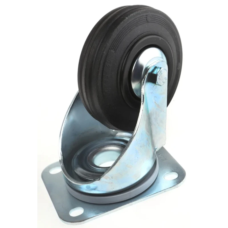 Tente Swivel Castor 75 kg Load Capacity 100 mm Wheel Diameter Rubber Wheel 3370PVJ100P62
