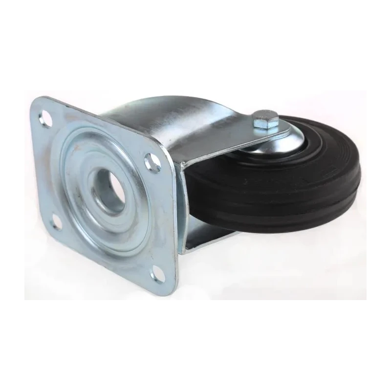 Tente Swivel Castor 75 kg Load Capacity 100 mm Wheel Diameter Rubber Wheel 3370PVJ100P62