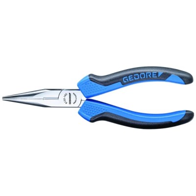 Gedore Steel Long Nose Plier with Ergonomic Handle, Chrome-Plated, 200mm Overall Length, 75.7mm Jaw Length 8132-200 JC