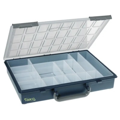 Raaco 15 Cell Blue Polypropylene Compartment Box, 57 mm Height x 338 mm Width x 261 mm Depth 136211