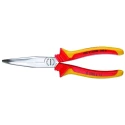 Gedore VDE 1-Piece Long Nose Plier, 160mm Overall Length, 46mm Jaw, Chrome Plated Steel Body, VDE 8132 AB-160 H