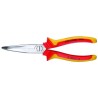 Gedore VDE 1-Piece Long Nose Plier, 160mm Overall Length, 46mm Jaw, Chrome Plated Steel Body, VDE 8132 AB-160 H