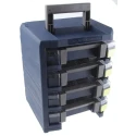 Raaco Adjustable Compartments 4 Cell Blue Polycarbonate Compartment Box 342mm x 290mm x 247mm 137942