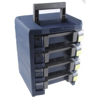 Raaco Adjustable Compartments 4 Cell Blue Polycarbonate Compartment Box 342mm x 290mm x 247mm 137942