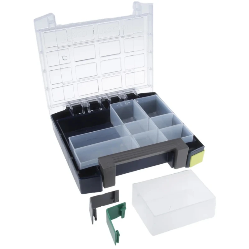 Raaco Adjustable Compartments 4 Cell Blue Polycarbonate Compartment Box 342mm x 290mm x 247mm 137942