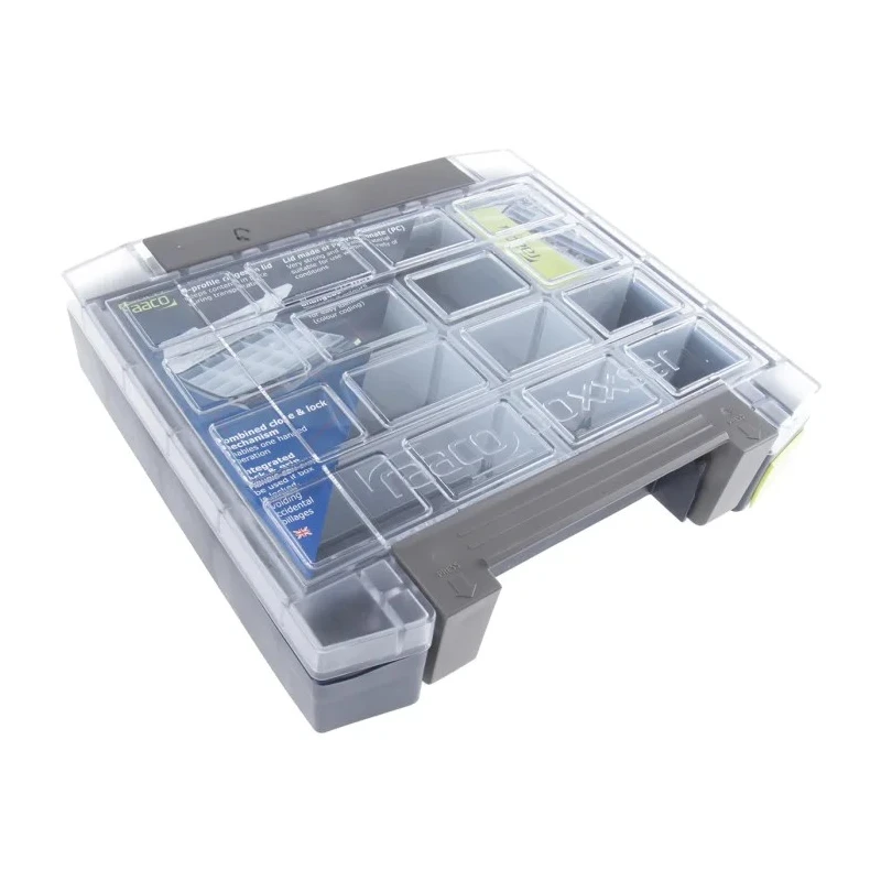 Raaco Adjustable Compartments 4 Cell Blue Polycarbonate Compartment Box 342mm x 290mm x 247mm 137942