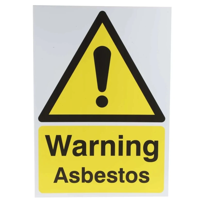 RS PRO Hazard Warning Sign Polypropylene Material Yellow Black Warning Asbestos 420mm x 297mm 763-1645