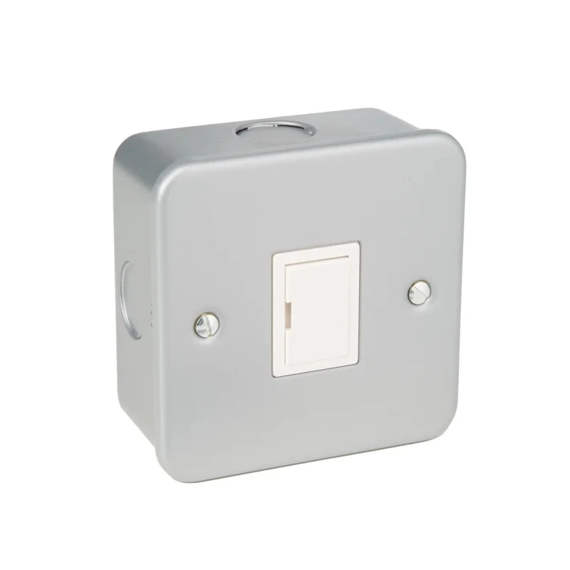 RS PRO 13A 1 Gang 2 Pole Surface Mount Mild Steel Fused Spur 250V AC BS5733