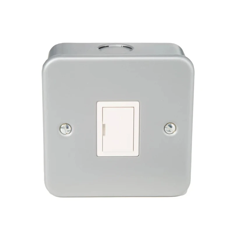 RS PRO 13A 1 Gang 2 Pole Surface Mount Mild Steel Fused Spur 250V AC BS5733