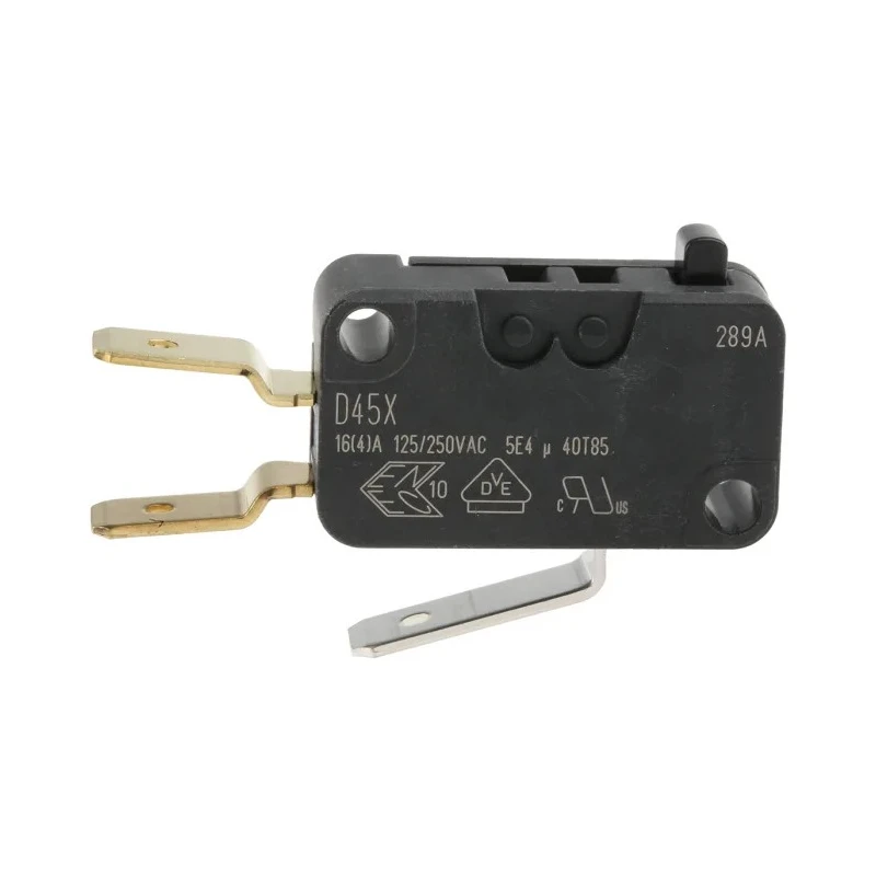 ZF Button Micro Switch, Tab Terminal, 16A, 250 V ac, SPDT, IP40 D459-V3AA
