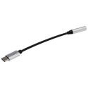 RS PRO Female USB Type C to Female 3.5 mm Stereo Jack USB Cable Black 150mm