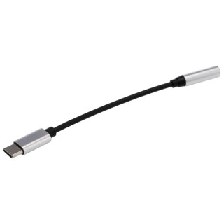 RS PRO Female USB Type C to Female 3.5 mm Stereo Jack USB Cable Black 150mm