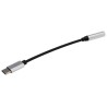RS PRO Female USB Type C to Female 3.5 mm Stereo Jack USB Cable Black 150mm