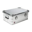 RS PRO Metal Waterproof Watertight Transit Case Aluminium Anodised 580 mm x 385 mm x 250 mm 914-4095