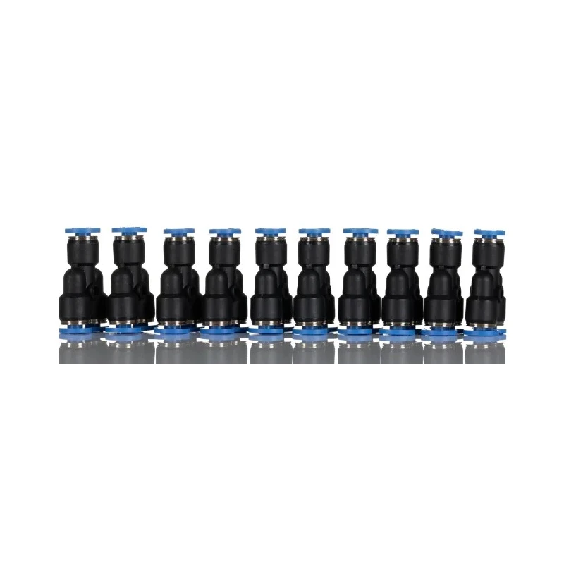 RS PRO Polyoxymethylene Pneumatic Y Tube-to-Tube Adaptor Push-in 4 mm Connections Nickel Finish 916-0915