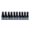 RS PRO Polyoxymethylene Pneumatic Y Tube-to-Tube Adaptor Push-in 4 mm Connections Nickel Finish 916-0915
