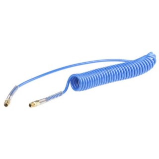 RS PRO 6 m Blue Polyurethane Recoil Hose, BSPT 1/4 in Male Connector, -20°C to 65°C, 10 Bar Maximum Pressure 917-2359