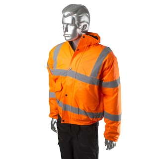 Portwest 300D Industry High Visibility Orange Men's Hi Vis Bomber Jacket M 918-5967