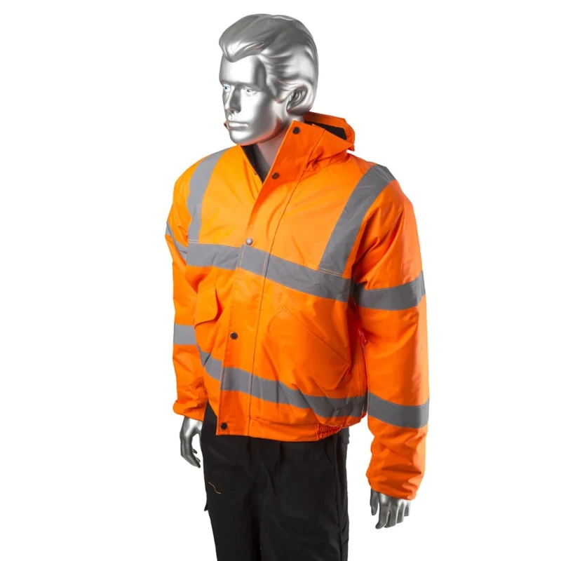 Portwest 300D Industry High Visibility Orange Men's Hi Vis Bomber Jacket M 918-5967