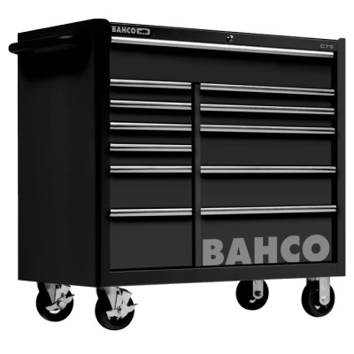 Bahco 12 Drawer Wheeled Roller Cabinet Stainless Steel 900kg Load Capacity 501x1020x985mm 1475KXL12BLACK