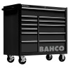 Bahco 12 Drawer Wheeled Roller Cabinet Stainless Steel 900kg Load Capacity 501x1020x985mm 1475KXL12BLACK