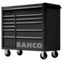Bahco 12 Drawer Wheeled Roller Cabinet Stainless Steel 900kg Load Capacity 501x1020x985mm 1475KXL12BLACK