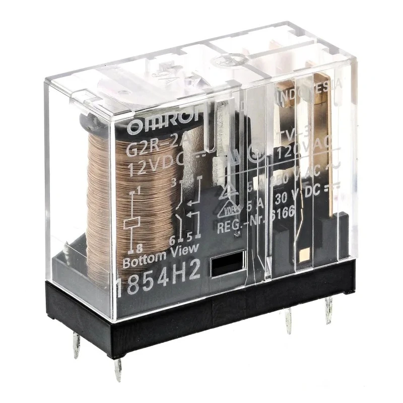 Omron Aratas PCB Power Relay, 12V dc Coil, 5A Switching Current, DPST G2R-2A DC12