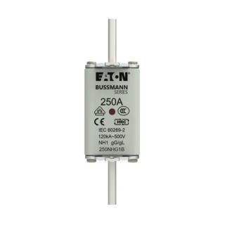 Eaton Industrial NH Fuse NH1 250A Current Rating 500V Voltage High Rupture Capacity 120kA Dual Indication 250NHG1B