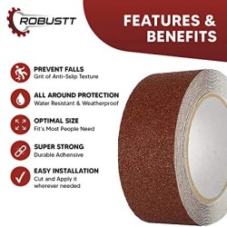 Buy Robustt Anti Skid/AntiSlip 18mx50mm Brown Adhesive Tape