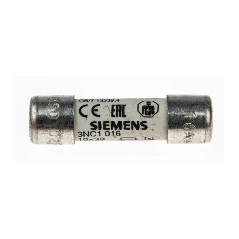 Siemens Cartridge Fuse 16A Current Rating 10 x 38 mm Size SITOR Series 3NC1016