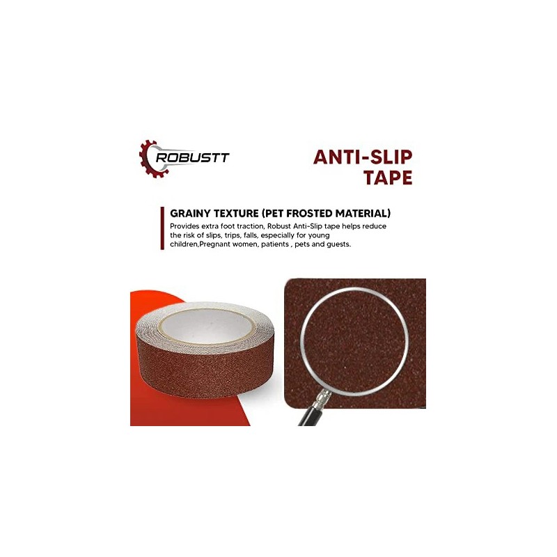 Buy Robustt Anti Skid/AntiSlip 18mx50mm Brown Adhesive Tape