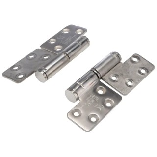 ROCA Brushed Stainless Steel Knuckle Hinge with Fixed Pin, Screw Fixing, 123 mm x 84 mm x 3 mm 92 80 86