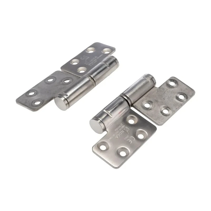 ROCA Brushed Stainless Steel Knuckle Hinge with Fixed Pin, Screw Fixing, 123 mm x 84 mm x 3 mm 92 80 86