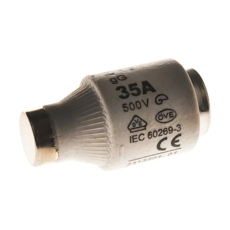 ETI Diazed D3 Class gG/gL Bottle Fuse 35A 500V AC Black Ceramic Body E33 Thread Size 2313401