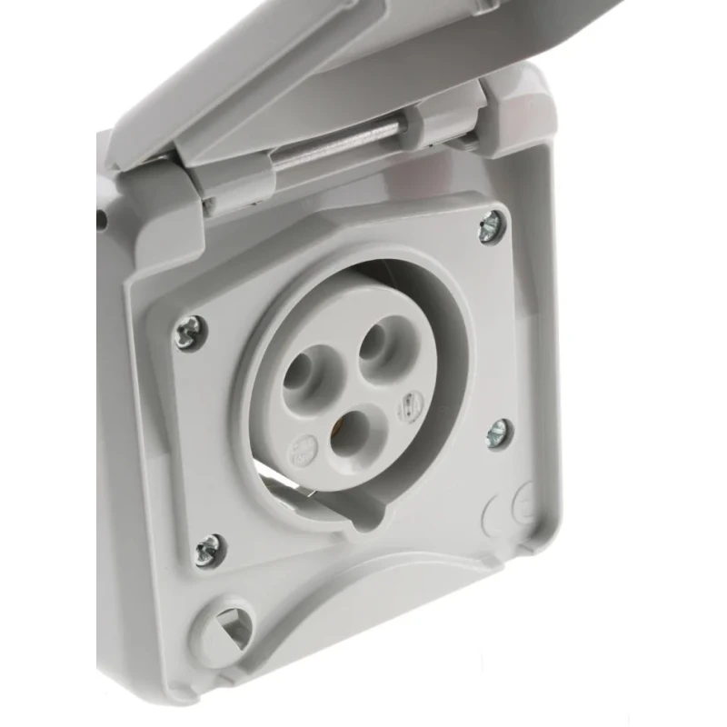 MENNEKES Industrial Socket Wall Mount 3 Pole 16A 230V IP44 Grey 