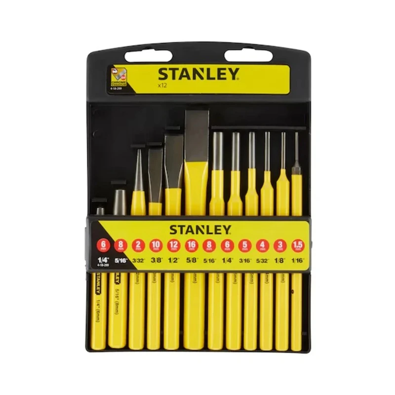Stanley 12-Piece Pin Punch Set with 6mm Shank Diameter 4-18-299