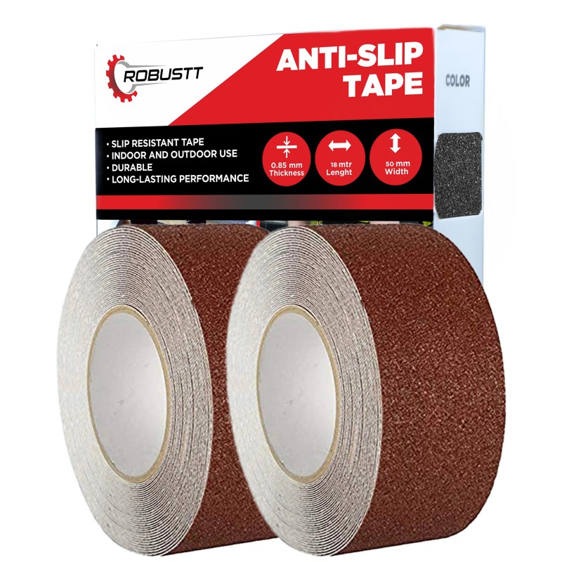 Buy Robustt Anti Skid/AntiSlip 18mx50mm Brown Adhesive Tape